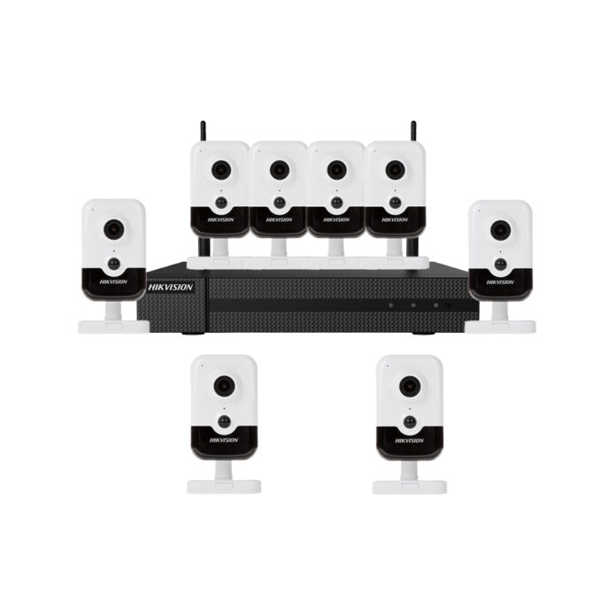 Sistem supraveghere interior IP WiFi Hikvision HW-8C4MP-10M, 8 camere, 4 MP, IR 10 m, 2.8 mm, microfon, PoE Sistem supraveghere interior IP WiFi Hikvision HW-8C4MP-10M, 8 camere, 4 MP, IR 10 m, 2.8 mm, microfon, PoE