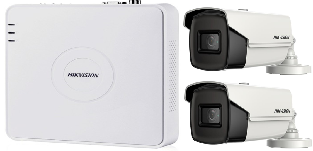 Sistem supraveghere ultraprofesional Hikvision 2 camere 8MP 4K 80 IR DVR 4 canale Sistem supraveghere ultraprofesional Hikvision 2 camere 8MP 4K 80 IR DVR 4 canale