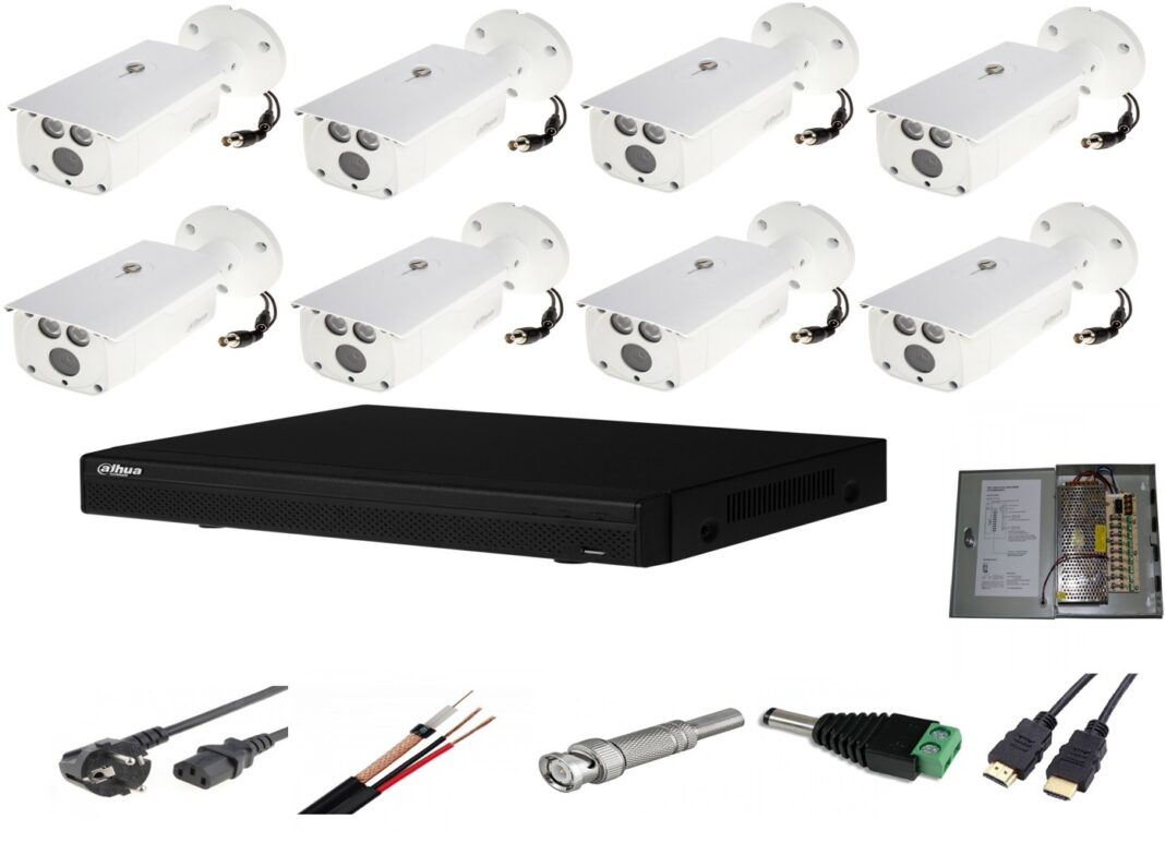 Sistem supraveghere video complet de exterior 8 camere Dahua 2MP Starlight IR 80m, CADOU cablu HDMI Sistem supraveghere video complet de exterior 8 camere Dahua 2MP Starlight IR 80m, CADOU cablu HDMI