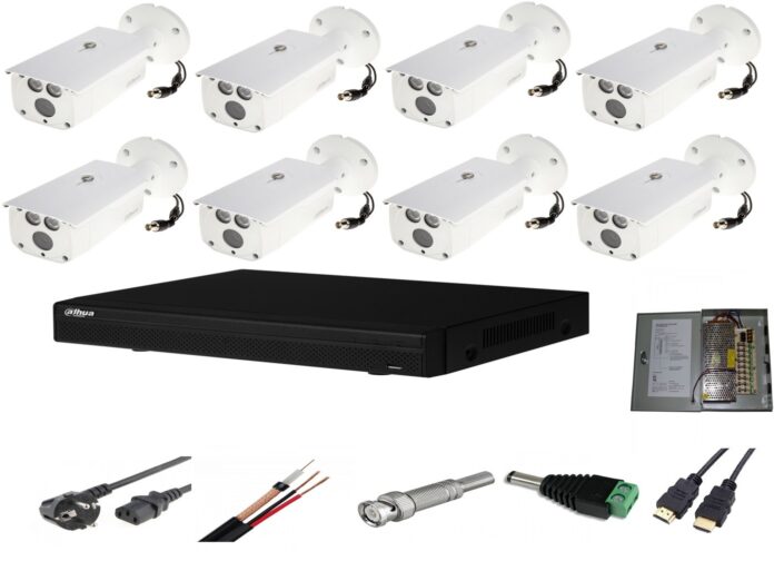 Sistem supraveghere video complet de exterior 8 camere Dahua 2MP Starlight IR 80m, CADOU cablu HDMI Sistem supraveghere video complet de exterior 8 camere Dahua 2MP Starlight IR 80m, CADOU cablu HDMI