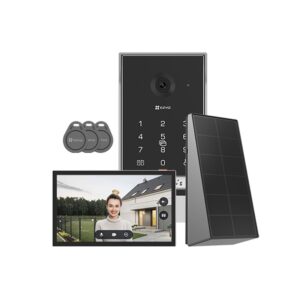 Kit videointerfon WiFi wireless cu panou solar si sonerie EZVIZ CS-EP7-3MP-SP, 3 MP, 2.0 mm, IR 5 m, 7 inch, 2600 mAh, PIN , RFID, slot card, aplicatie mobila Kit videointerfon WiFi wireless cu panou solar si sonerie EZVIZ CS-EP7-3MP-SP, 3 MP, 2.0 mm, IR 5 m, 7 inch, 2600 mAh, PIN , RFID, slot card, aplicatie mobila
