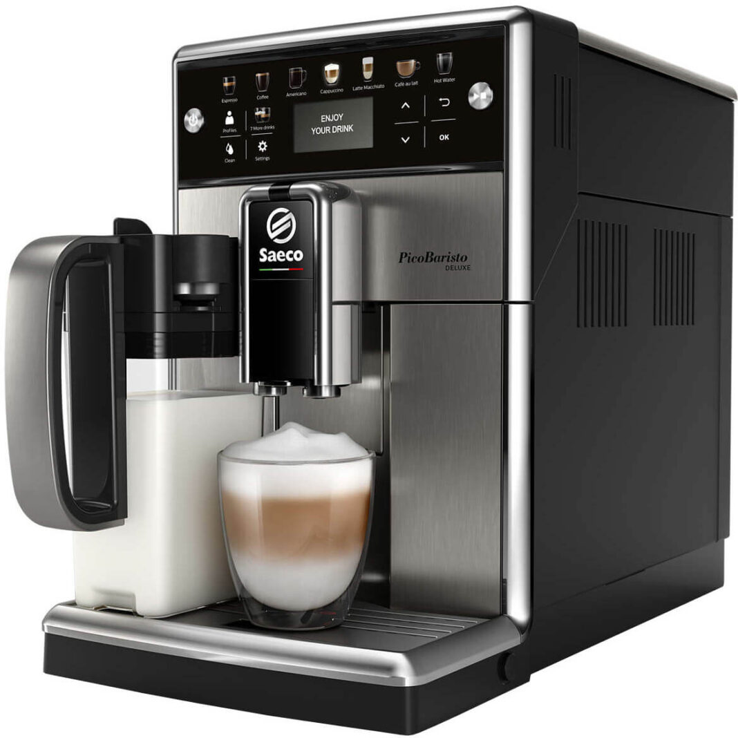 Espressor automat Saeco PicoBaristo Deluxe SM5573/10, 1.7 L, Negru/Argintiu Espressor automat Saeco PicoBaristo Deluxe SM5573/10, 1.7 L, Negru/Argintiu
