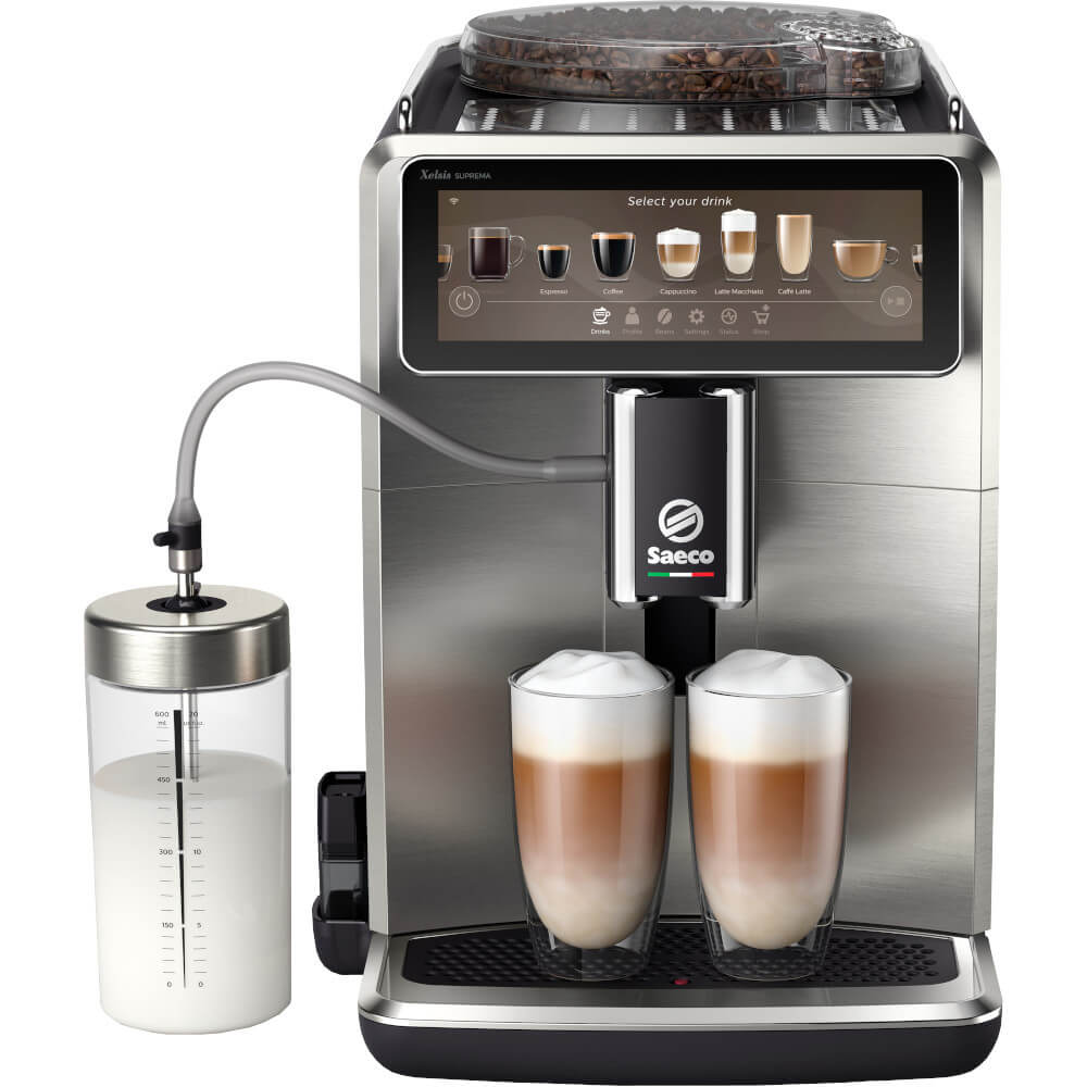 Espressor automat Saeco Xelsis Suprema SM8885/00, 1500 W, 1.7 L, 15 bar, Argintiu Espressor automat Saeco Xelsis Suprema SM8885/00, 1500 W, 1.7 L, 15 bar, Argintiu