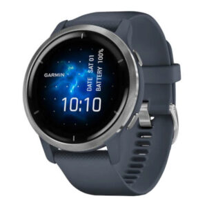 Smartwatch Garmin Venu 2, 45 mm, GPS, Rama Argintie, Curea Albastru granit Smartwatch Garmin Venu 2, 45 mm, GPS, Rama Argintie, Curea Albastru granit