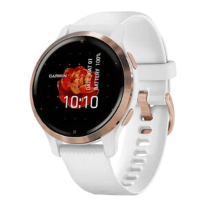 Smartwatch Garmin Venu 2S, 40 mm, GPS, Wi-Fi, rama Light Gold, curea Alba Smartwatch Garmin Venu 2S, 40 mm, GPS, Wi-Fi, rama Light Gold, curea Alba