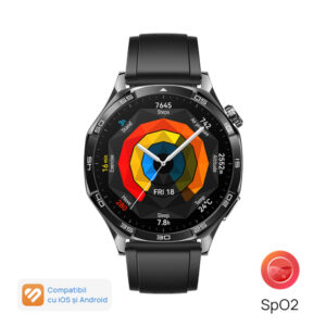 Smartwatch Huawei Watch GT5, 46mm, Black with Black Fluoroelastomer Strap Smartwatch Huawei Watch GT5, 46mm, Black with Black Fluoroelastomer Strap