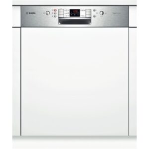 Masina de spalat vase semi-incorporabila Bosch SMI58L75EU, 13 Seturi, 5 Programe, Clasa A++, 60 cm, Inox/Alb Masina de spalat vase semi-incorporabila Bosch SMI58L75EU, 13 Seturi, 5 Programe, Clasa A++, 60 cm, Inox/Alb