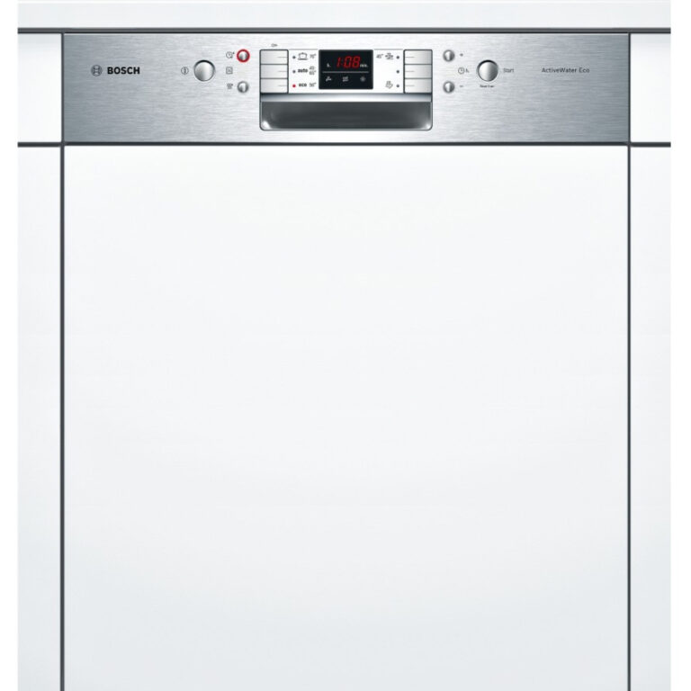 Masina de spalat vase semi incorporabila Bosch SMI58N85EU, 13 Seturi, 5 Programe, Clasa A++, 60 cm, Inox