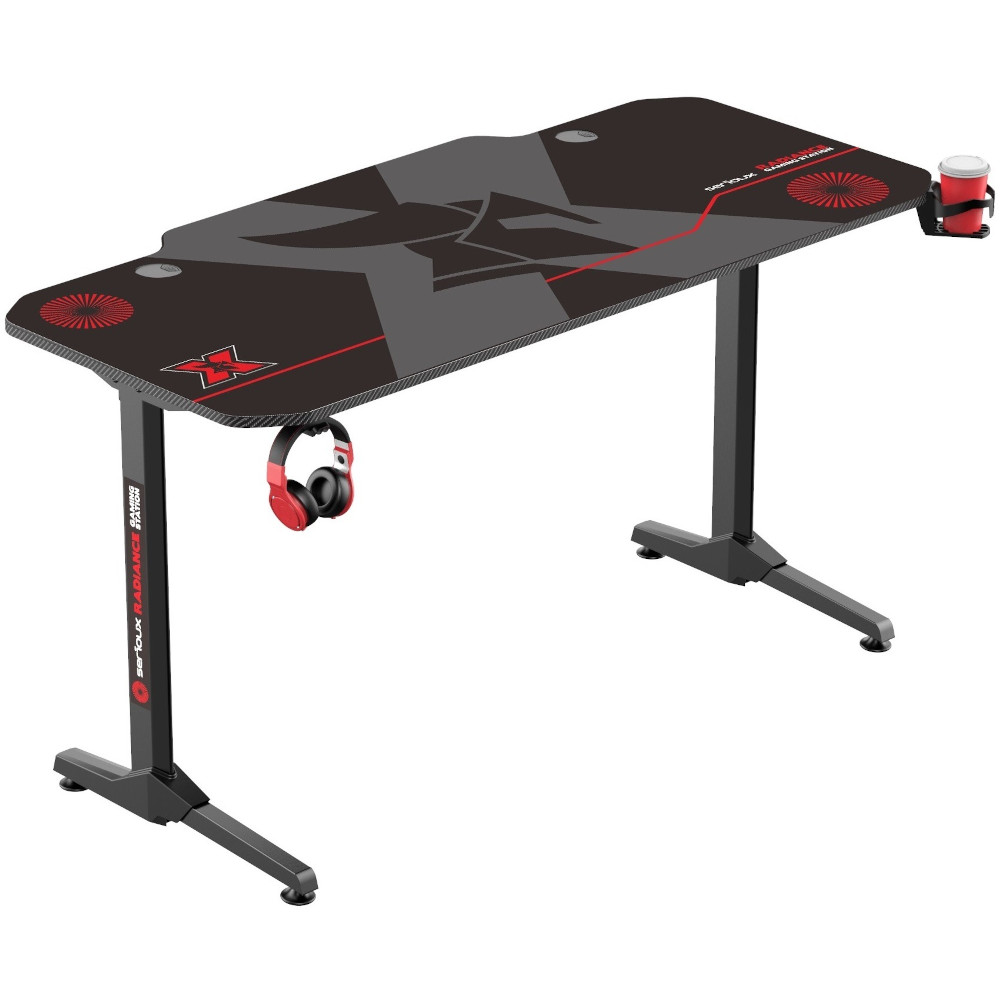 Birou gaming Serioux Radiance, Negru/Albastru Birou gaming Serioux Radiance, Negru/Albastru