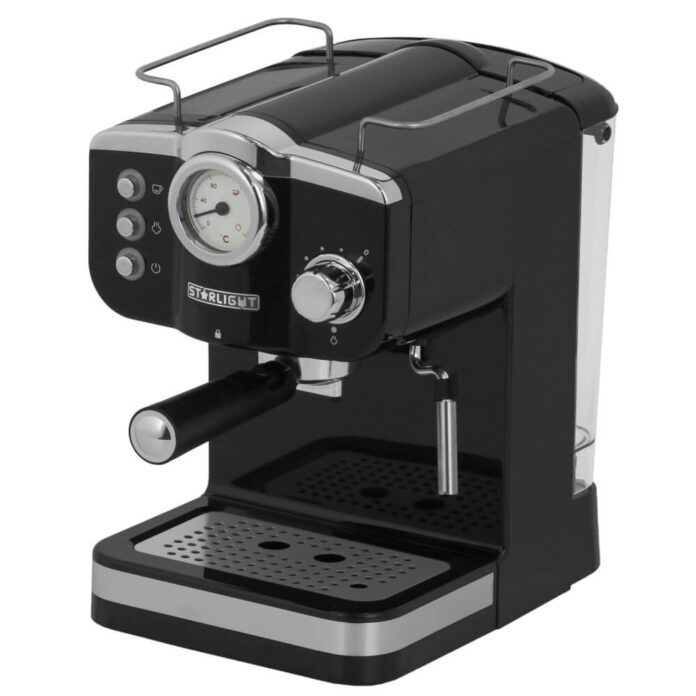 Espressor manual Star-Light EMD-1215RB, 1100W, 1.25 l, 15 Bar, Dispozitiv spumare, Design Retro, Negru Espressor manual Star-Light EMD-1215RB, 1100W, 1.25 l, 15 Bar, Dispozitiv spumare, Design Retro, Negru
