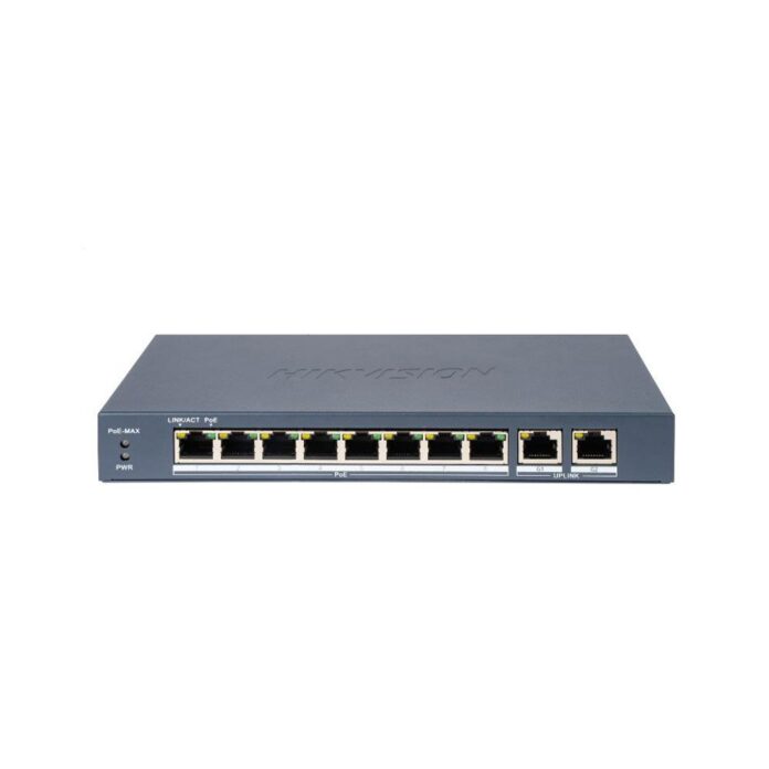 Switch 8 porturi PoE Hikvision DS-3E0310P-E/M(B), 2x Gigabit, 80W, 5.6 Gbps, 10 Mbps, 8000 MAC, fara management Switch 8 porturi PoE Hikvision DS-3E0310P-E/M(B), 2x Gigabit, 80W, 5.6 Gbps, 10 Mbps, 8000 MAC, fara management