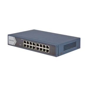 Switch cu 16 porturi Gigabit Hikvision DS-3E0516-E(B), 32 Gbps, 23.808 Mpps, 8.000 MAC, fara management Switch cu 16 porturi Gigabit Hikvision DS-3E0516-E(B), 32 Gbps, 23.808 Mpps, 8.000 MAC, fara management