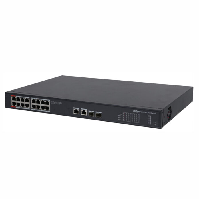 Switch cu 16 porturi PoE Dahua PFS3220-16GT-240, 8000 MAC, 52 Gbps, fara management Switch cu 16 porturi PoE Dahua PFS3220-16GT-240, 8000 MAC, 52 Gbps, fara management