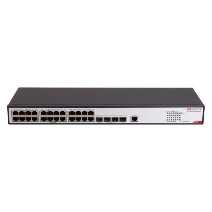 Switch cu 24 porturi RJ45 Hikvision DS-3E2728-HI-24T4X, 128 Gbps, 95.24 Mpps, 32000 MAC, 4 port-uri fibra optica 10G, cu management Switch cu 24 porturi RJ45 Hikvision DS-3E2728-HI-24T4X, 128 Gbps, 95.24 Mpps, 32000 MAC, 4 port-uri fibra optica 10G, cu management