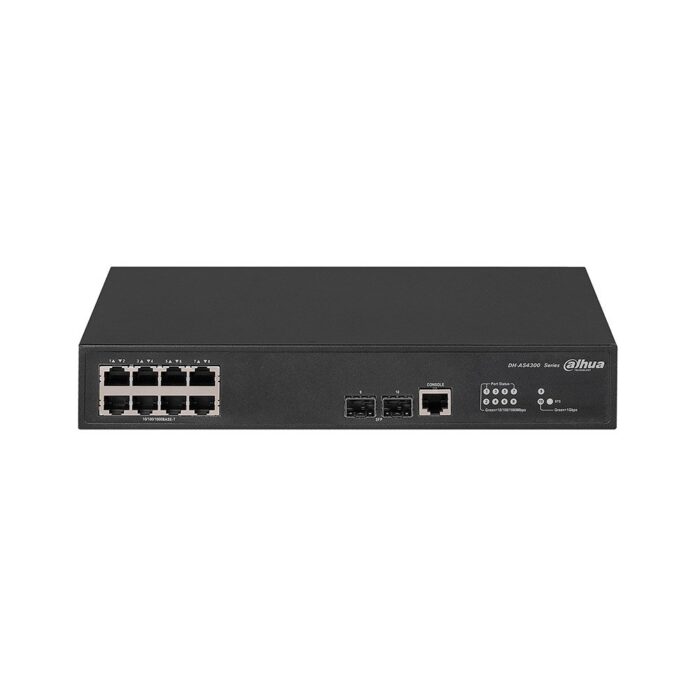 Switch cu 8 porturi Dahua AS4300-8GT2GF, MAC 16K, 20 Gbps, cu management Switch cu 8 porturi Dahua AS4300-8GT2GF, MAC 16K, 20 Gbps, cu management