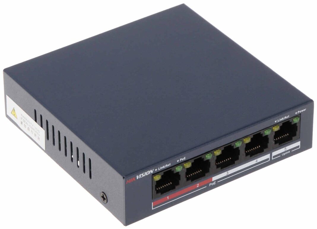 Switch PoE 4 canale Hikvision, 30W Max per port, DS-3E0105P-E/M(B) Switch PoE 4 canale Hikvision, 30W Max per port, DS-3E0105P-E/M(B)