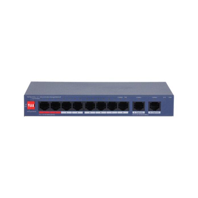 Switch PoE cu 10 porturi Dahua DH-CS4010-8ET2GT-110, buget 90 W, 2xGigabit uplink, 5.6 Gbps, 4.17 Mpps, Layer 2, cu management Switch PoE cu 10 porturi Dahua DH-CS4010-8ET2GT-110, buget 90 W, 2xGigabit uplink, 5.6 Gbps, 4.17 Mpps, Layer 2, cu management