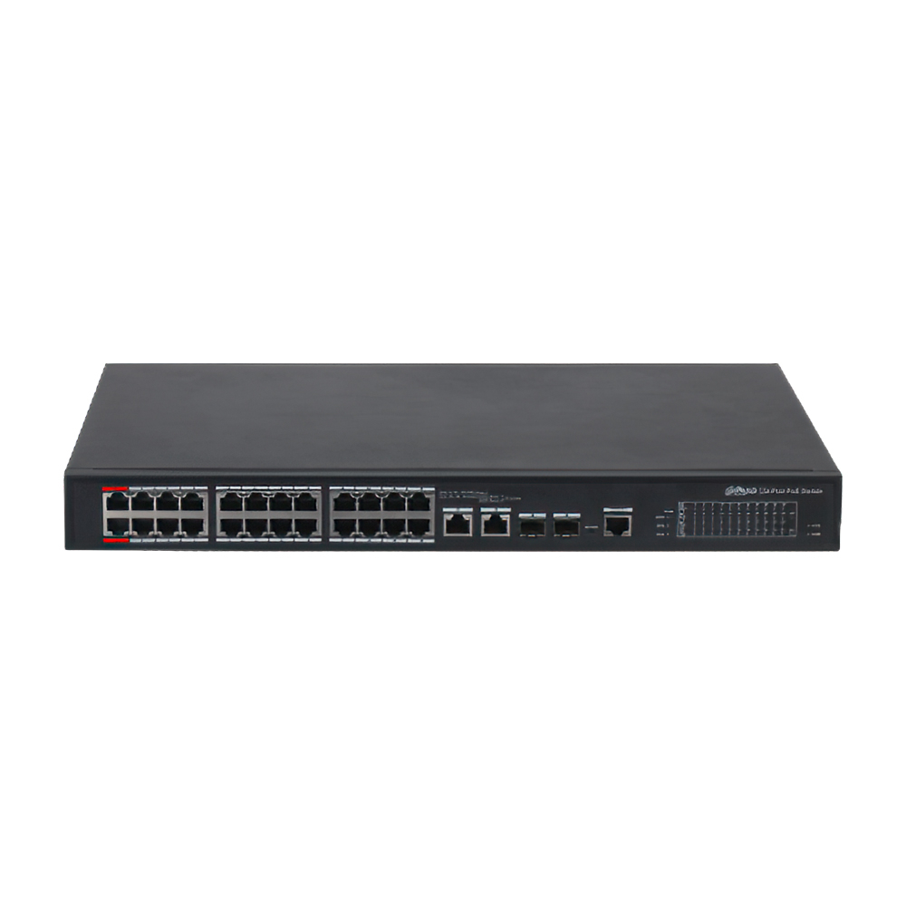 Switch PoE cu 24 porturi Dahua PFS4226-24ET-360-V3, 100 Mbps, 4K MAC, Cu management Switch PoE cu 24 porturi Dahua PFS4226-24ET-360-V3, 100 Mbps, 4K MAC, Cu management