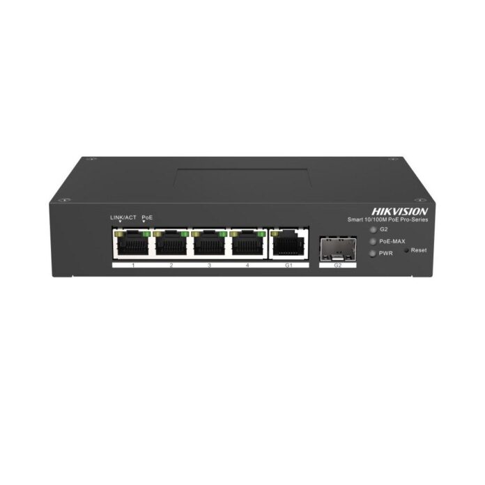 Switch PoE cu 5 porturi Hikvision DS-3T1306P-SI/HS, 14 Gbps, 10 Mpps, cu management Switch PoE cu 5 porturi Hikvision DS-3T1306P-SI/HS, 14 Gbps, 10 Mpps, cu management