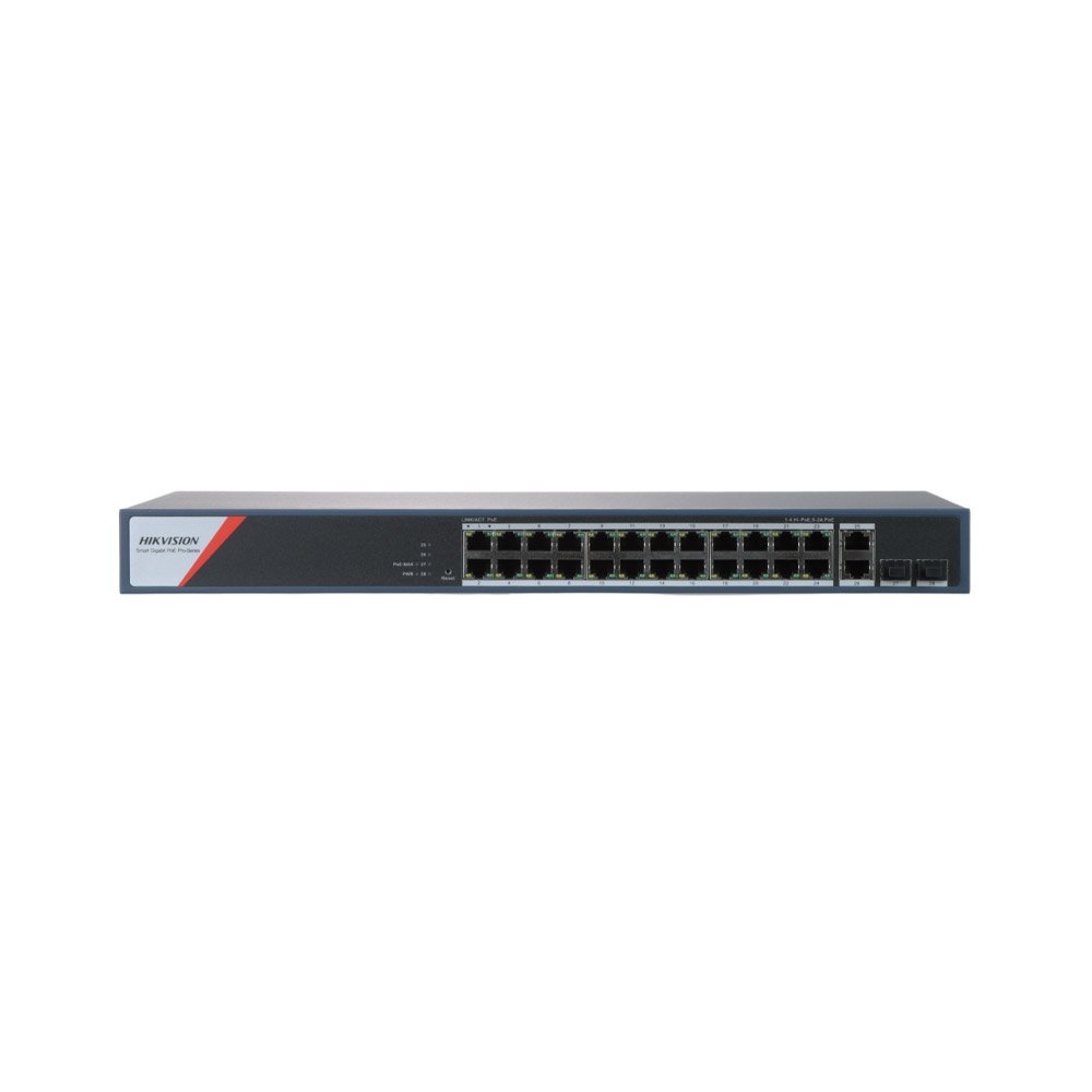 Switch PoE Hikvision DS-3E1528HP-SI-24P2T2F, 24 porturi Gigabit PoE, 2 RJ45, 2 SFP, Hi-PoE 90W, buget PoE 370W, cu management Switch PoE Hikvision DS-3E1528HP-SI-24P2T2F, 24 porturi Gigabit PoE, 2 RJ45, 2 SFP, Hi-PoE 90W, buget PoE 370W, cu management