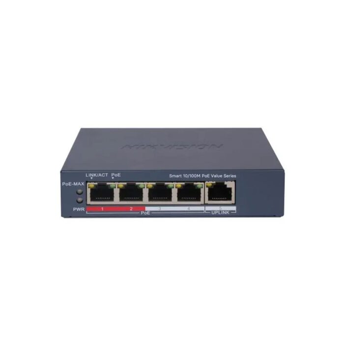 Switch Hikvision DS-3E1105P-EI-M, 5 porturi, 1 Gbps, 0.74 Mpps, 300 m, cu management Switch Hikvision DS-3E1105P-EI-M, 5 porturi, 1 Gbps, 0.74 Mpps, 300 m, cu management