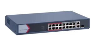 Switch PoE, Hikvision DS-3E1318P-EI-M, 18 porturi, 16x PoE, 1x Gigabit combo, 1x RJ45 Gigabit, 130W, cu management, protectie la supratensiune 6KV Switch PoE, Hikvision DS-3E1318P-EI-M, 18 porturi, 16x PoE, 1x Gigabit combo, 1x RJ45 Gigabit, 130W, cu management, protectie la supratensiune 6KV