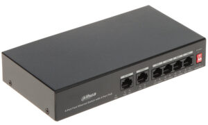 Switch Dahua Eco Series PFS3006-4ET-36, 6 porturi, 4x PoE 10/100Mbps, 2x uplink 10/100Mbps, 36W, Watchdog Switch Dahua Eco Series PFS3006-4ET-36, 6 porturi, 4x PoE 10/100Mbps, 2x uplink 10/100Mbps, 36W, Watchdog