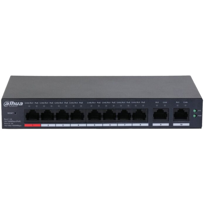 Switch 8 porturi PoE, Cloud Managed, Dahua CS4010-8ET-110 Switch 8 porturi PoE, Cloud Managed, Dahua CS4010-8ET-110