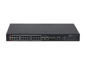 Switch 29 porturi, Dahua PFS4226-24ET-360-V3, 24x Rj45 PoE 2.0, 2x RJ45 Gb uplink, 2x SFP Gb uplink, 1x consola, 360W, Watchdog, cu management Switch 29 porturi, Dahua PFS4226-24ET-360-V3, 24x Rj45 PoE 2.0, 2x RJ45 Gb uplink, 2x SFP Gb uplink, 1x consola, 360W, Watchdog, cu management