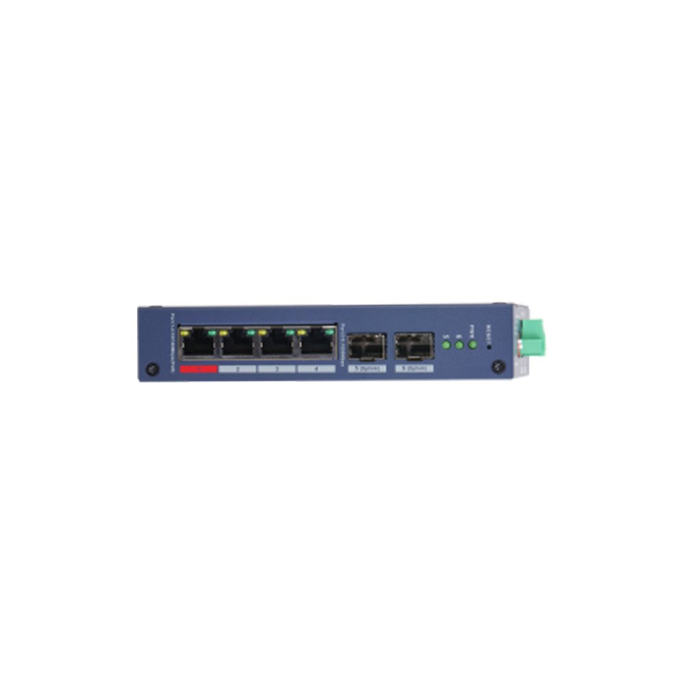Switch industrial PoE cu 4 porturi Dahua CHS4206-4ET-90, 2 porturi SFP, buget 90W, 4.8 Gbps, 3.57 Mpps, L2, 8K MAC, cu management Switch industrial PoE cu 4 porturi Dahua CHS4206-4ET-90, 2 porturi SFP, buget 90W, 4.8 Gbps, 3.57 Mpps, L2, 8K MAC, cu management