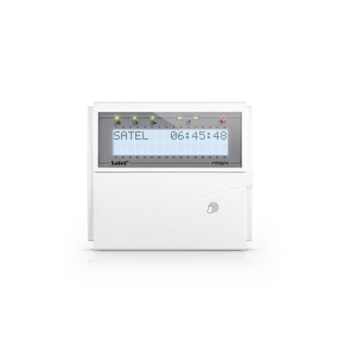 Tastatura centrala alarma Satel Integra INT-KLCDR-W 2 zone, cititor proximitate, buzzer, iluminare alba Tastatura centrala alarma Satel Integra INT-KLCDR-W 2 zone, cititor proximitate, buzzer, iluminare alba