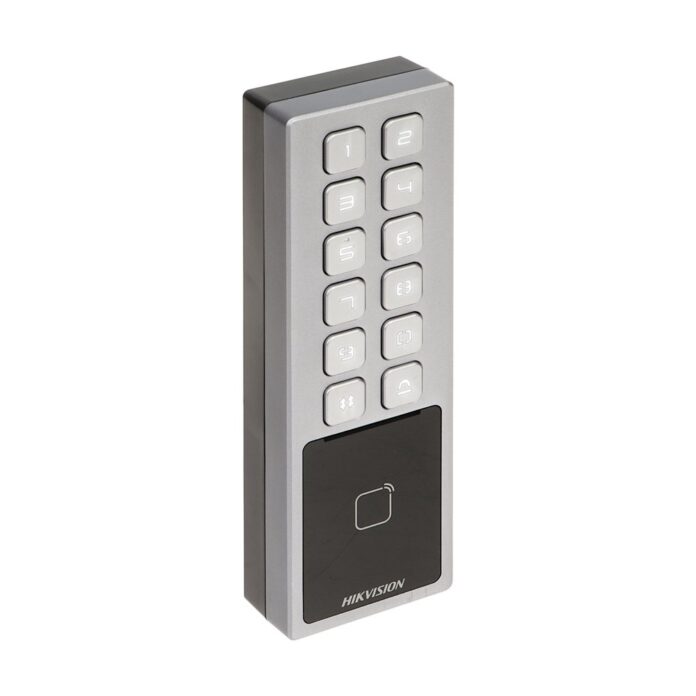 Cititor standalone de proximiate RFID cu tastatura Hikvision DS-K1T805MX, MF 13.56 MHz, compatibil HikConnect, PIN/card, tamper, aparent Cititor standalone de proximiate RFID cu tastatura Hikvision DS-K1T805MX, MF 13.56 MHz, compatibil HikConnect, PIN/card, tamper, aparent