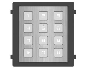 Tastatura Hikvision DS-KD-KP/S pentru videointerfon seria KD8, 12 butoane, montaj aparent/incastrat, IP65, IK07 Tastatura Hikvision DS-KD-KP/S pentru videointerfon seria KD8, 12 butoane, montaj aparent/incastrat, IP65, IK07