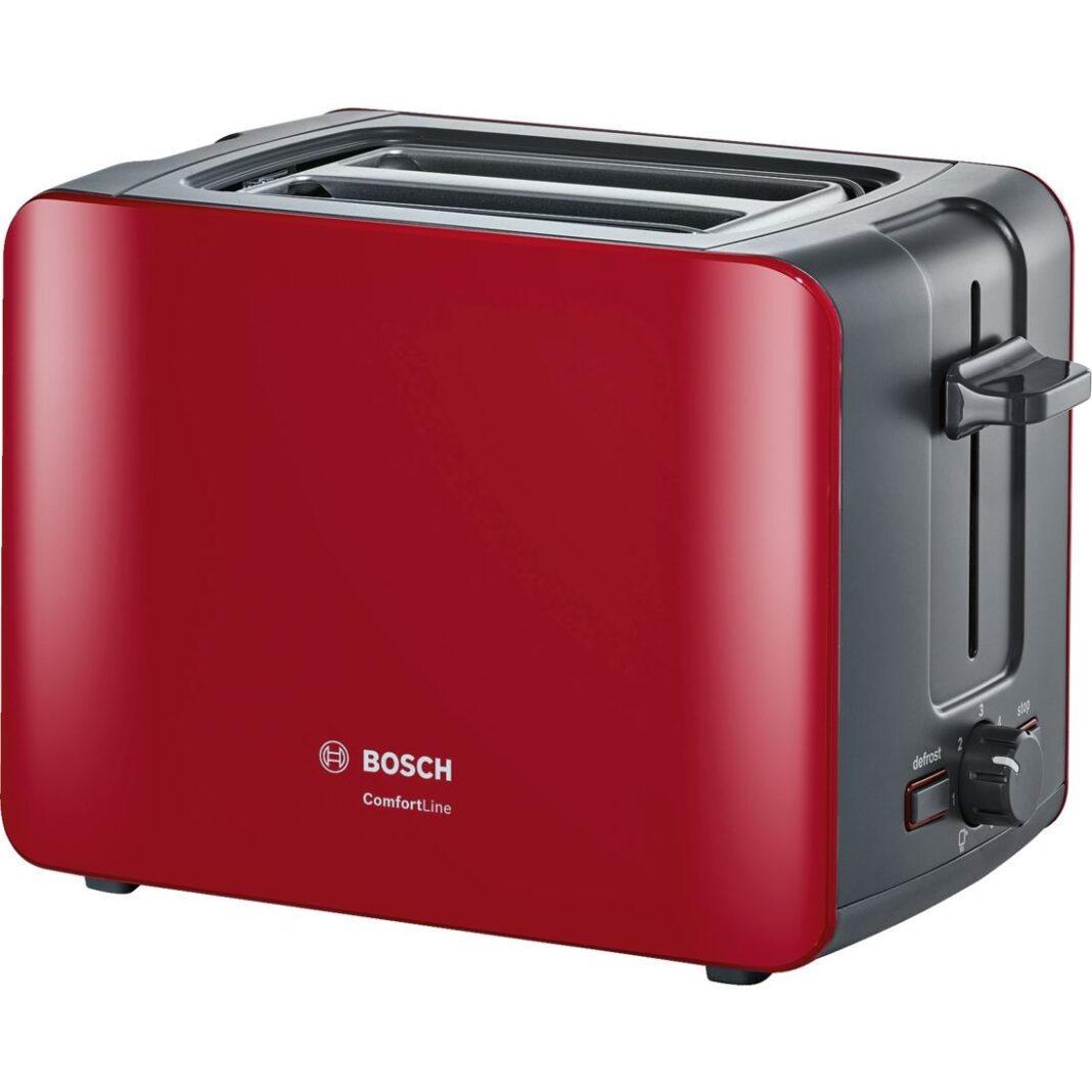 Prajitor de paine Bosch TAT6A114, 1090 W, 2 felii, Rosu Prajitor de paine Bosch TAT6A114, 1090 W, 2 felii, Rosu