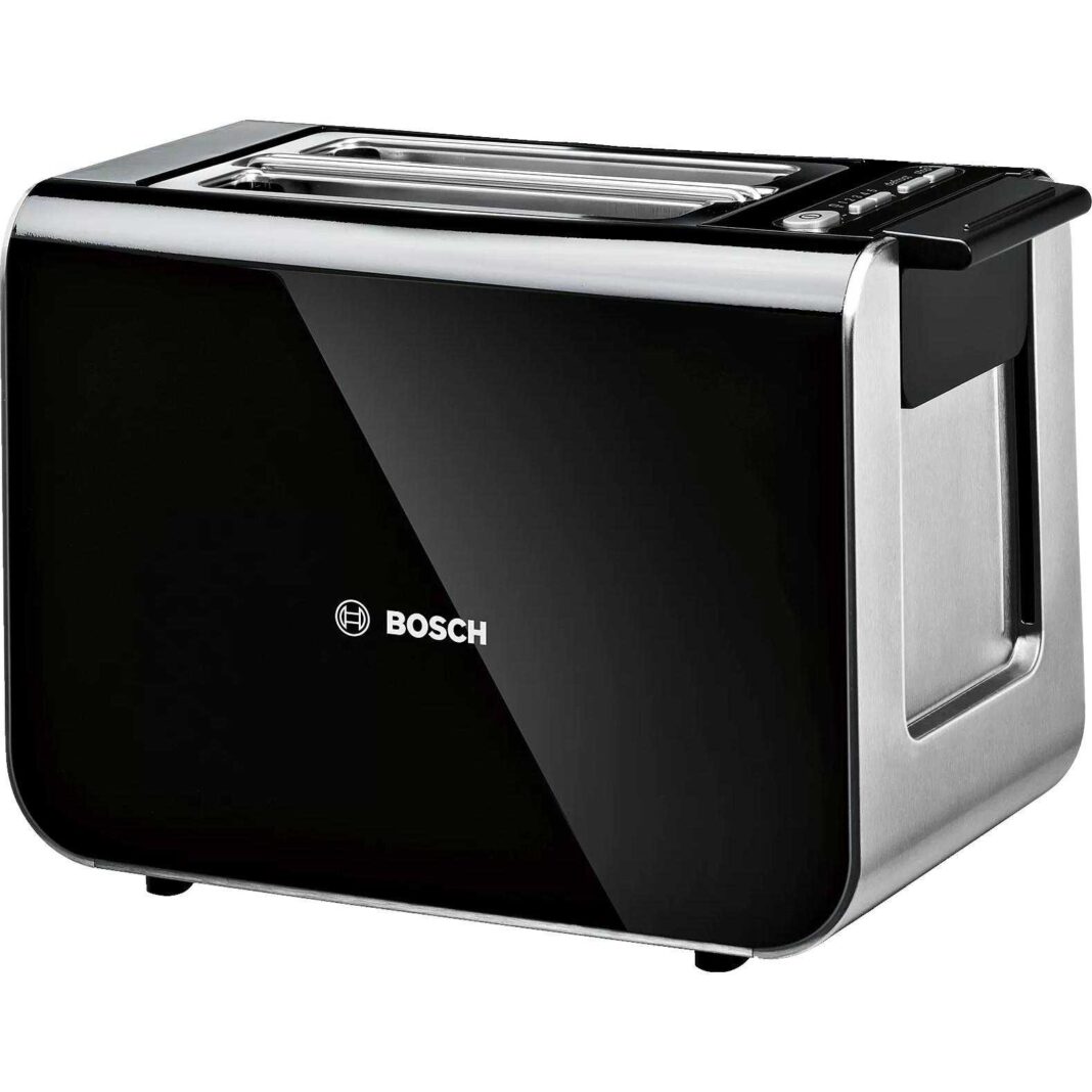 Prajitor de paine Bosch Styline TAT8613, 860 W, 2 felii, Argintiu/Negru