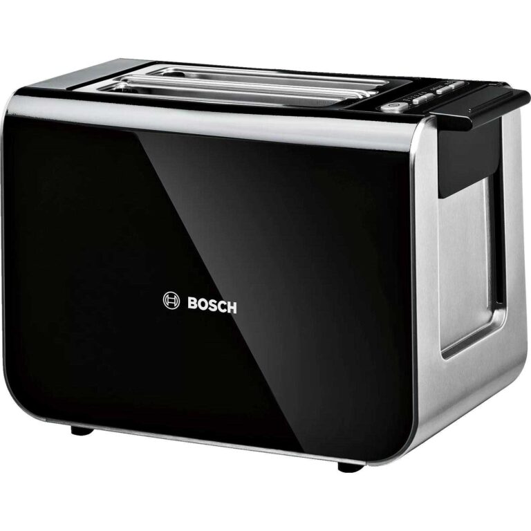 Prajitor de paine Bosch Styline TAT8613, 860 W, 2 felii, Argintiu/Negru