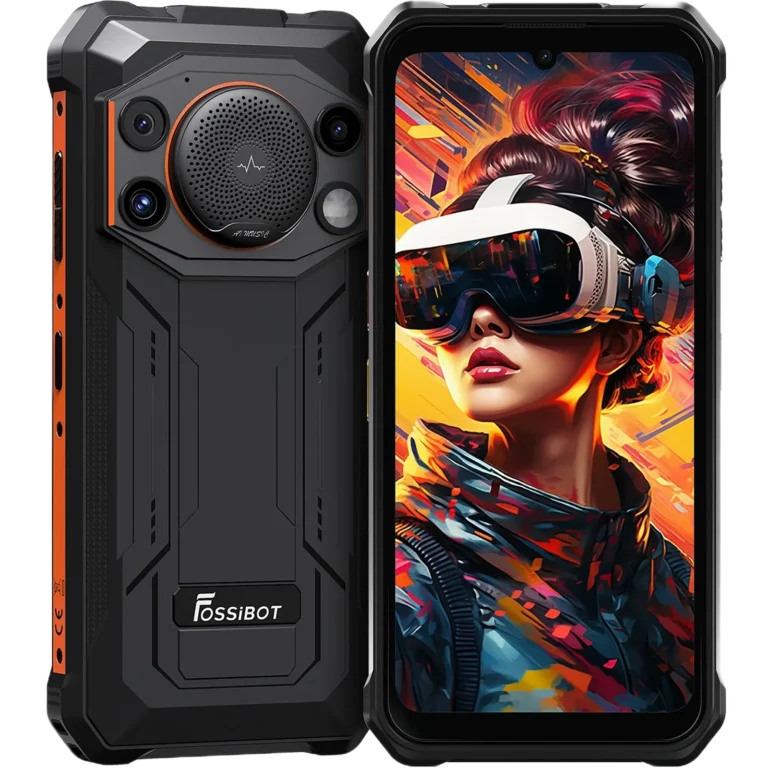 Telefon Mobil  FOSSiBOT F110L Orange, 4G, 6.745,   HD+, 12GB RAM (8GB + 4GB RAM extensibil), 128GB ROM, Unisoc Tiger T615, Camera 50MP + 8MP, Baterie 10000mAh, Difuzor 128dB, Lanterna, 4G, Dual Sim