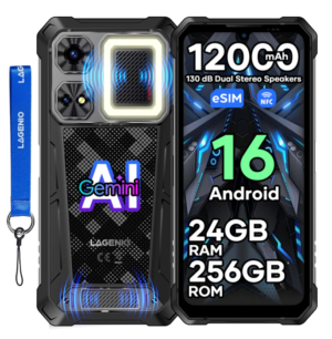 Telefon Mobil LAGENIO Rhino 1 Pro, Negru, 4G, eSIM , 6.9 HD+ 120Hz, 24GB RAM (8GB + 16GB Extensibili), 256GB ROM, 64MP, Android 16, Unisoc T7250 , NFC , OTG, 12000mAh, 33W, Dual SIM Telefon Mobil LAGENIO Rhino 1 Pro, Negru, 4G, eSIM , 6.9 HD+ 120Hz, 24GB RAM (8GB + 16GB Extensibili), 256GB ROM, 64MP, Android 16, Unisoc T7250 , NFC , OTG, 12000mAh, 33W, Dual SIM