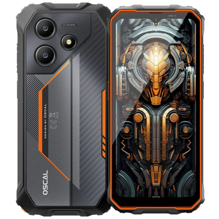 Telefon mobil OSCAL MARINE 2, Portocaliu, 4G, 6.56   HD+ 90Hz, 24GB RAM (8GB + 16GB extensibili), 256GB ROM, DokeOS 4.1, Unisoc T615, 11000mAh, 18W, Dual SIM