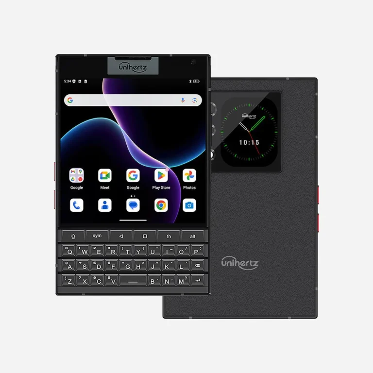 Telefon Mobil Unihertz Titan 2, Negru, 5G, 4.5   IPS, ecran secundar spate 2  , 12GB RAM, 512GB ROM, 50MP, Android 15, Dimensity 7300, tastatura QWERTY, FM, OTG, 5050mAh, 33W, Dual SIM