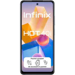 Telefon mobil Infinix Hot 40i 4G, 256GB, 8GB RAM, Starlit Black Telefon mobil Infinix Hot 40i 4G, 256GB, 8GB RAM, Starlit Black