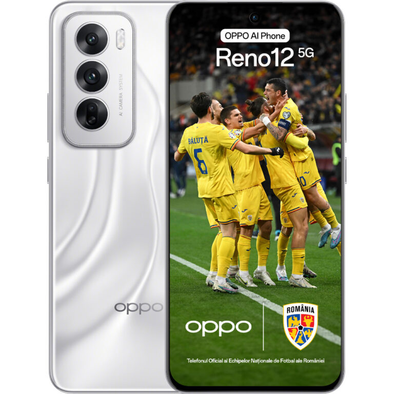 Telefon mobil OPPO Reno12 5G, 256GB, 12GB RAM, Dual SIM, Astro Silver