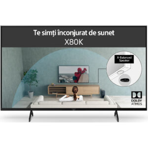 Televizor Smart LED, Sony BRAVIA 43X80K, 108cm, Ultra HD 4K, HDR, Clasa F Televizor Smart LED, Sony BRAVIA 43X80K, 108cm, Ultra HD 4K, HDR, Clasa F