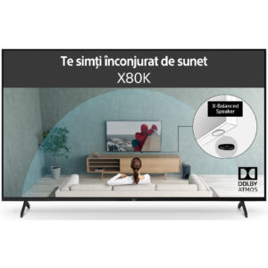 Televizor Smart LED, Sony BRAVIA 65X80K, Ultra HD 4K, HDR, 164cm, Clasa F Televizor Smart LED, Sony BRAVIA 65X80K, Ultra HD 4K, HDR, 164cm, Clasa F