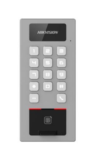Terminal de control acces, Hikvision DS-K1T502DBFWX, Card Mifare 13.56 MHz, Pin, Aplicatie, Amprenta, Microfon, Difuzor Terminal de control acces, Hikvision DS-K1T502DBFWX, Card Mifare 13.56 MHz, Pin, Aplicatie, Amprenta, Microfon, Difuzor
