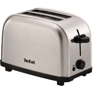 Prajitor de paine Tefal Ultra Mini TT330D30, 700 W, functie de oprire, design compact, tava detasabila pentru firimituri, inox, argintiu Prajitor de paine Tefal Ultra Mini TT330D30, 700 W, functie de oprire, design compact, tava detasabila pentru firimituri, inox, argintiu
