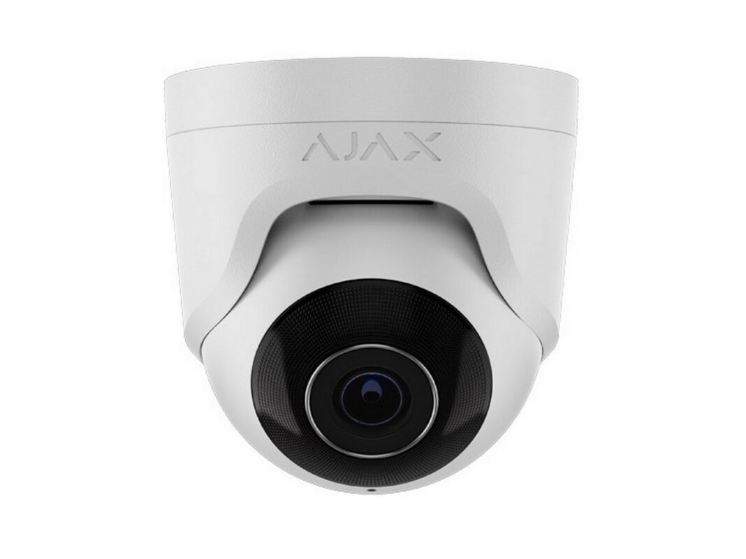 Camera supraveghere turret IP Ajax TurretCam(W)-64927, 8MP, 2.8mm, IR 35m, recunoastere AI, microfon, slot microSD, PoE, IP65, alb