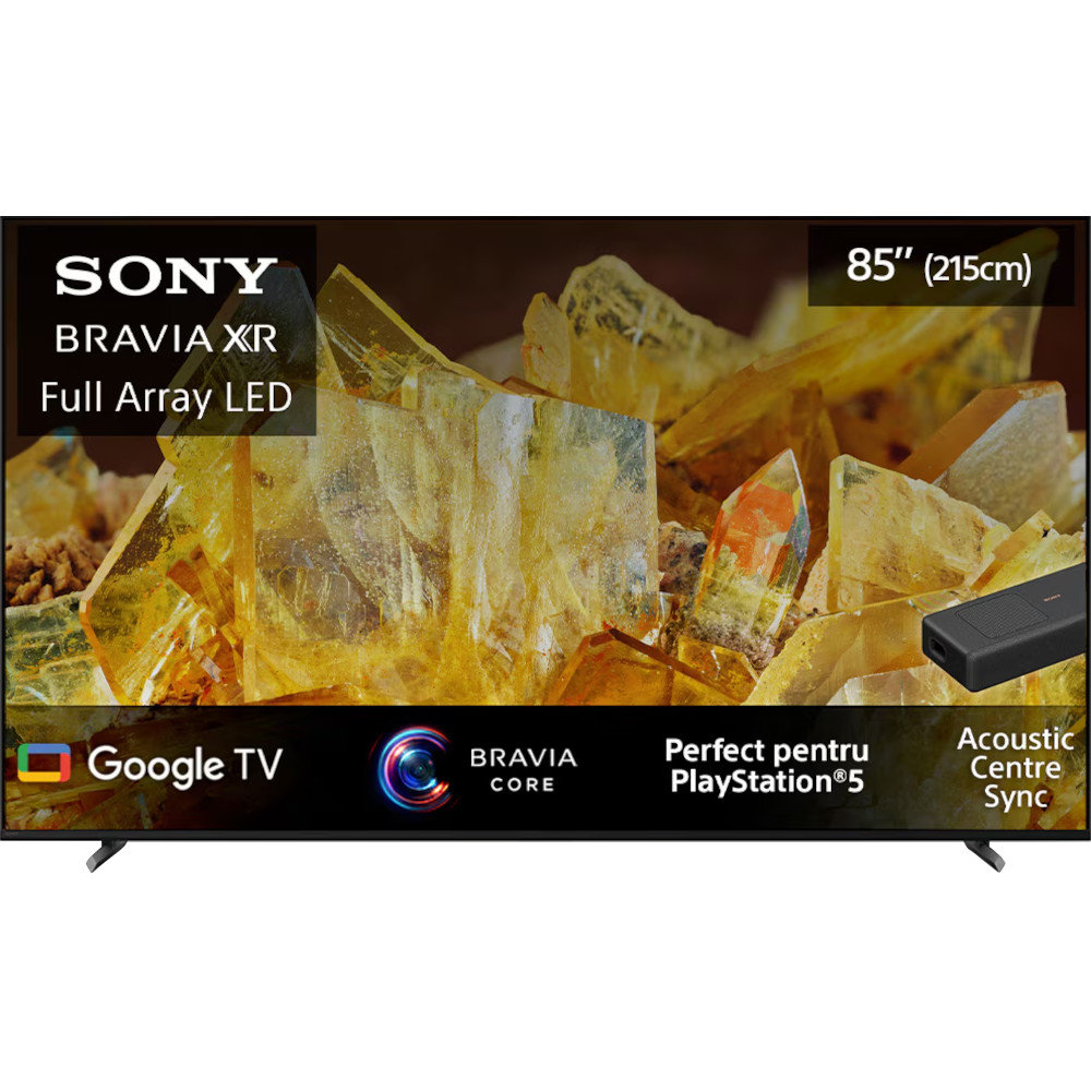 Televizor Smart LED Sony Bravia 85X90L, 215 cm, Ultra HD 4K, Google TV, Clasa E Televizor Smart LED Sony Bravia 85X90L, 215 cm, Ultra HD 4K, Google TV, Clasa E