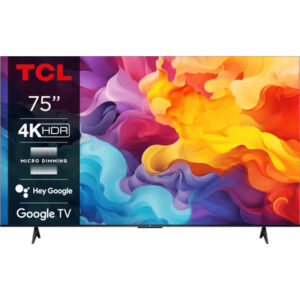 Televizor TCL LED 75V6B, 190 cm, 4K, Google TV, Amazon Alexa, Clasa E Televizor TCL LED 75V6B, 190 cm, 4K, Google TV, Amazon Alexa, Clasa E