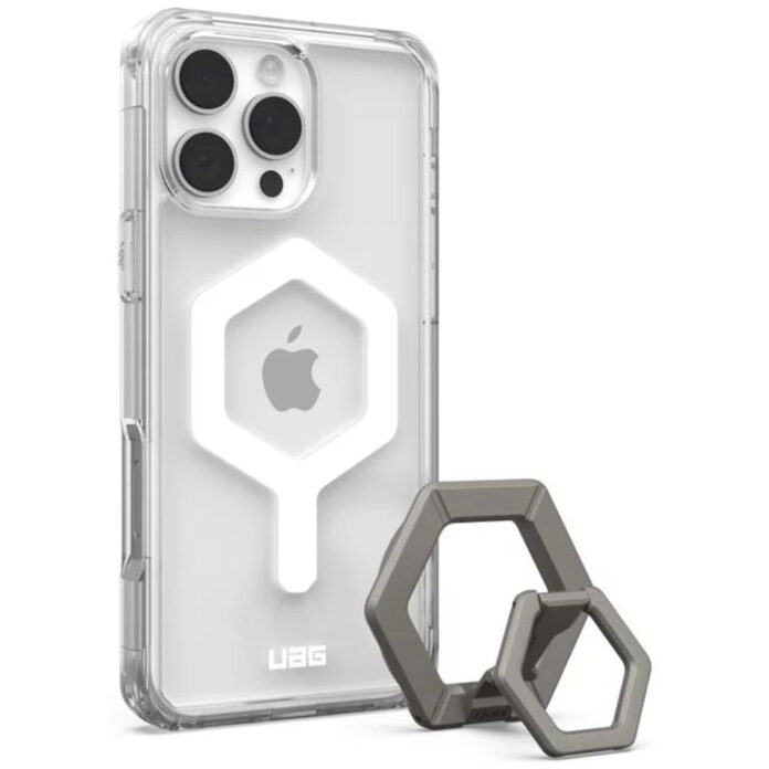 UAG Husa Plyo Magsafe iPhone 16 Pro Max Ice White Titanium Stand UAG Husa Plyo Magsafe iPhone 16 Pro Max Ice White Titanium Stand